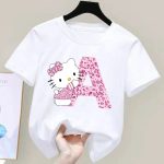 T-shirt Blanc Hello Kitty Lettre A