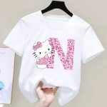 T-shirt Hello Kitty Lettre N Blanc