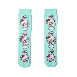 chaussettes maison en coton de Hello Kitty Blue Ciel