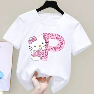 T-shirt Hello Kitty Lettre P Blanc