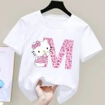 T-shirt Hello Kitty Lettre M Blanc