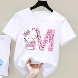 T-shirt Hello Kitty Lettre M Blanc