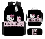 Sac à dos Scolaire Hello Kitty Noir 3 Pièces