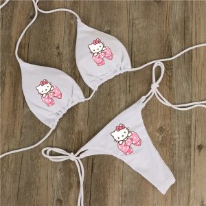 Maillot bain De Hello Kitty Papillon Rose