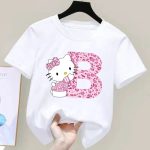 T-shirt Blanc Hello Kitty Lettre B