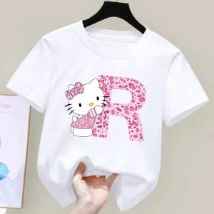 T-shirt Hello Kitty Lettre R Blanc