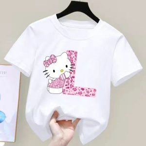 T-shirt Hello Kitty Lettre L Blanc