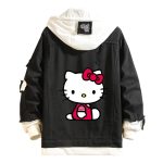 Veste Hello Kitty Assise Noir Et Blanc