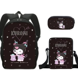 Sac à dos Scolaire Kuroumi Noir 3 Pièces