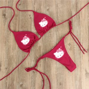 Maillot bain De Rouge Hello Kitty Papillon Cœur