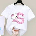 T-shirt Hello Kitty Lettre S Blanc