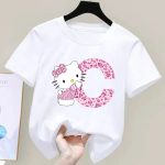 T-shirt Blanc Hello Kitty Lettre C