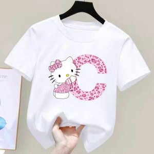 T-shirt Blanc Hello Kitty Lettre C