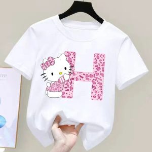 T-shirt Blanc Hello Kitty Lettre H