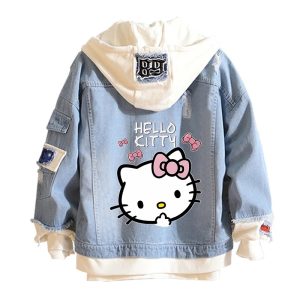 Veste De Hello Kitty Papillon Bleu Et Blanc