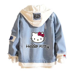 Veste Hello Kitty Papillon Bleu Et Blanc