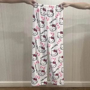 Pantalon de pyjama Hello Kitty Blanc