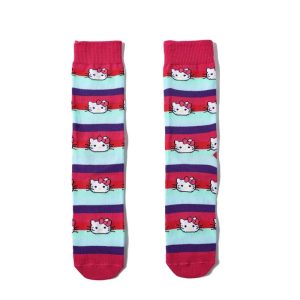 chaussettes maison en coton de Hello Kitty Rouge Blue