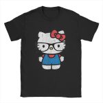 T-shirt Noir Hello Kitty Avec des lunette