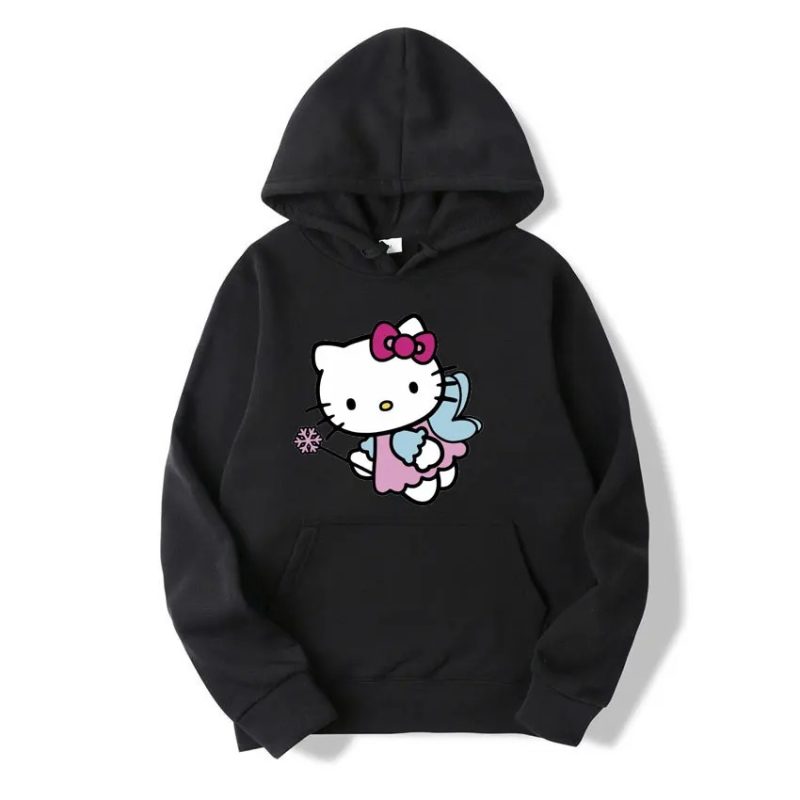 Capuche Noir Hello Kitty Féé