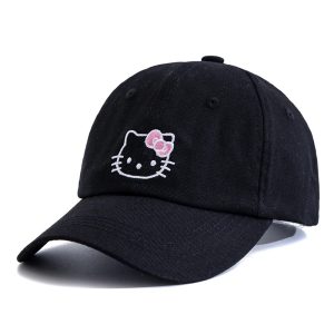 Casquette Noir de Baseball Hello Kitty