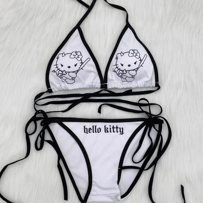 Maillot De bain Papillon Hello Kitty Blanc