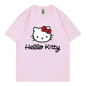 T-shirt Hello Kitty Manches Courtes Mauve