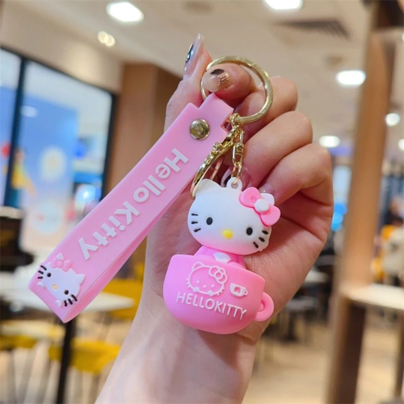 Porte Clés Hello Kitty Cup Cafe Rose