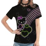 T-shirt Hello Kitty Arc-en-ciel avec des coeurs