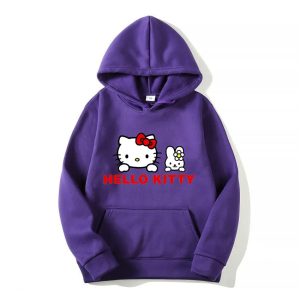 capuche Mauve Hello Kitty et le Lapin