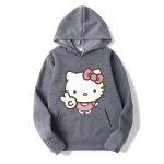 Capuche Gris Sombre Hello Kitty Doigt de Paix