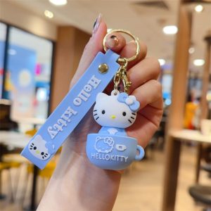 Porte Clés Hello Kitty Cup Cafe Blue