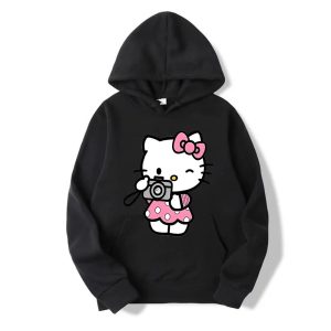 capuche Noir Hello Kitty Tenir la caméra