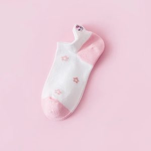 Chaussettes Courte Hello Kitty Fleur blanche