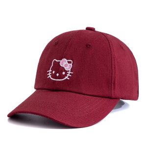 Casquette Grona de Baseball Hello Kitty