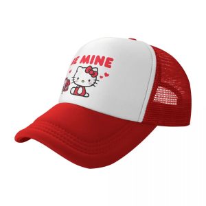 Casquette Rouge de camionneur Hello Kitty Be Mine