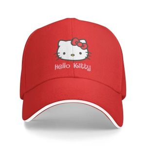 Hello Kitty-Casquette de Baseball Rouge