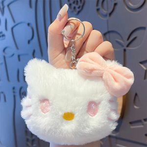 Porte Clés en peluche Hello Kitty Rose pour femmes et filles