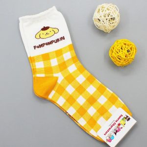 Chaussettes en coton de pompompurin Jaune