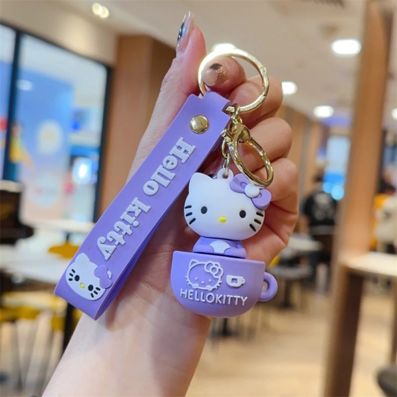 Porte Clés Hello Kitty Cup Cafe Mauve