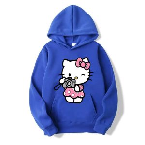 capuche Blue Hello Kitty Tenir la caméra