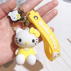 Porte Clés Mignon à Motif de Dessin Animé Sanurgente Hello Kitty Jaune