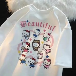 T-shirt Beautiful Hello Kitty Blanc