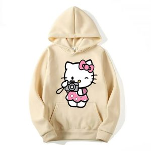 capuche Crème Hello Kitty Tenir la caméra