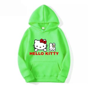 capuche Vert Clair Hello Kitty et le Lapin