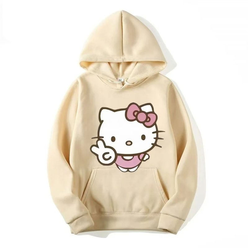 Capuche Crème Hello Kitty Doigt de Paix