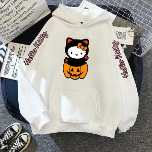 Capuche Blanc Hello Kitty Prête pour Halloween