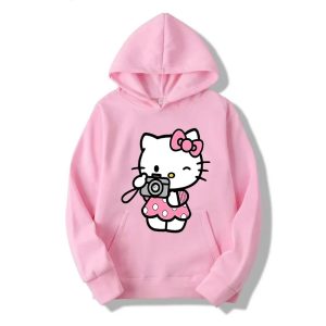 capuche Rose Hello Kitty Tenir la caméra