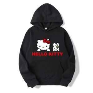 capuche Noir Hello Kitty et le Lapin