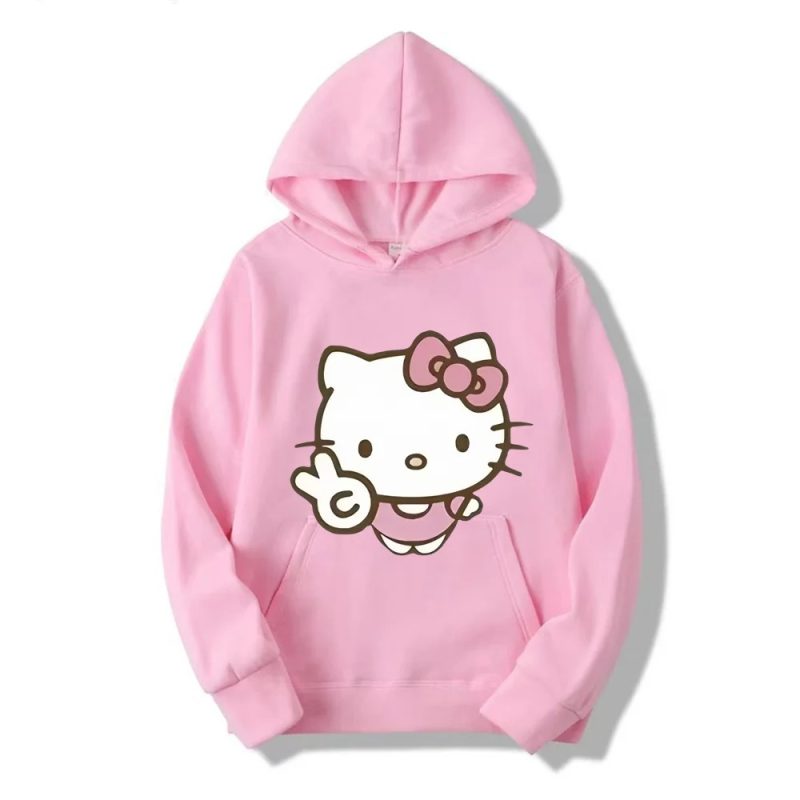 Capuche Rose Hello Kitty Doigt de Paix